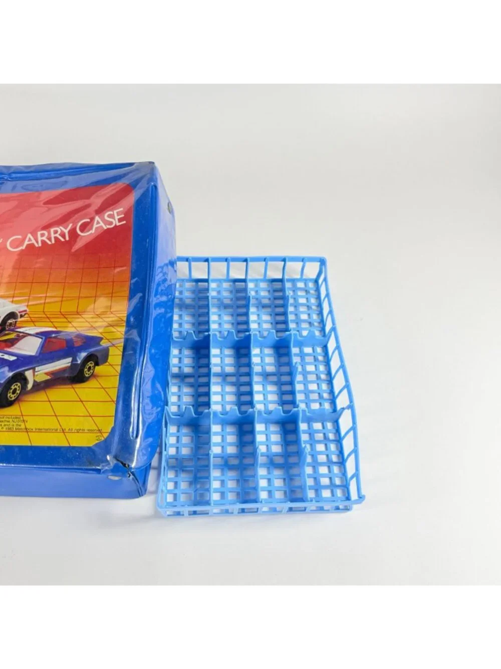Vintage 1983 Empty Matchbox Official Collectors Car Carrier Case Blue w/2 Trays